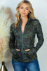 Long Sleeve Camo Knit Jacket - Curvy Size