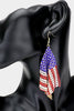 American USA Flag Mesh Chain Dangle Earrings - 2 Colors