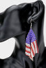 American USA Flag Mesh Chain Dangle Earrings - 2 Colors