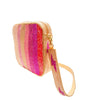Blush Stripe Beaded Bolt Strap Bag