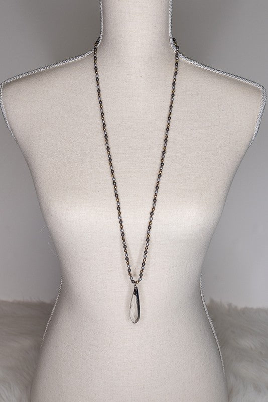 NEW Heather Necklace in Gray/Gold
