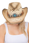 NEW Navajo Concho Gem Metal Plaque Decor Western Cowboy Hat