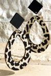 Wood Animal Print Earrings - 2 Colors