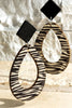 Wood Animal Print Earrings - 2 Colors