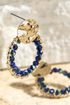 Circle Glass Bead Dangle Drop Earrings - 2 Colors