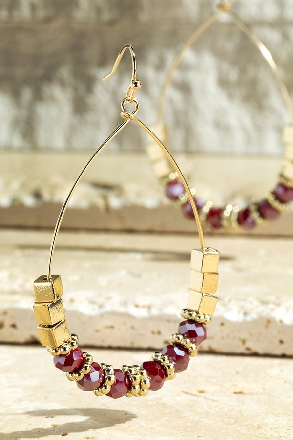 Luminous Glass and Metal Beads Earrings