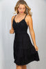 Sleeveless Solid Knit Crochet Bodice Dress