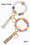Color Silicone Beaded Key Ring Keychain