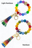 Color Silicone Beaded Key Ring Keychain