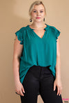 NEW Ruffled Sleeves Top - Curvy Size