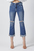 Risen Distressed Capri With Cuff