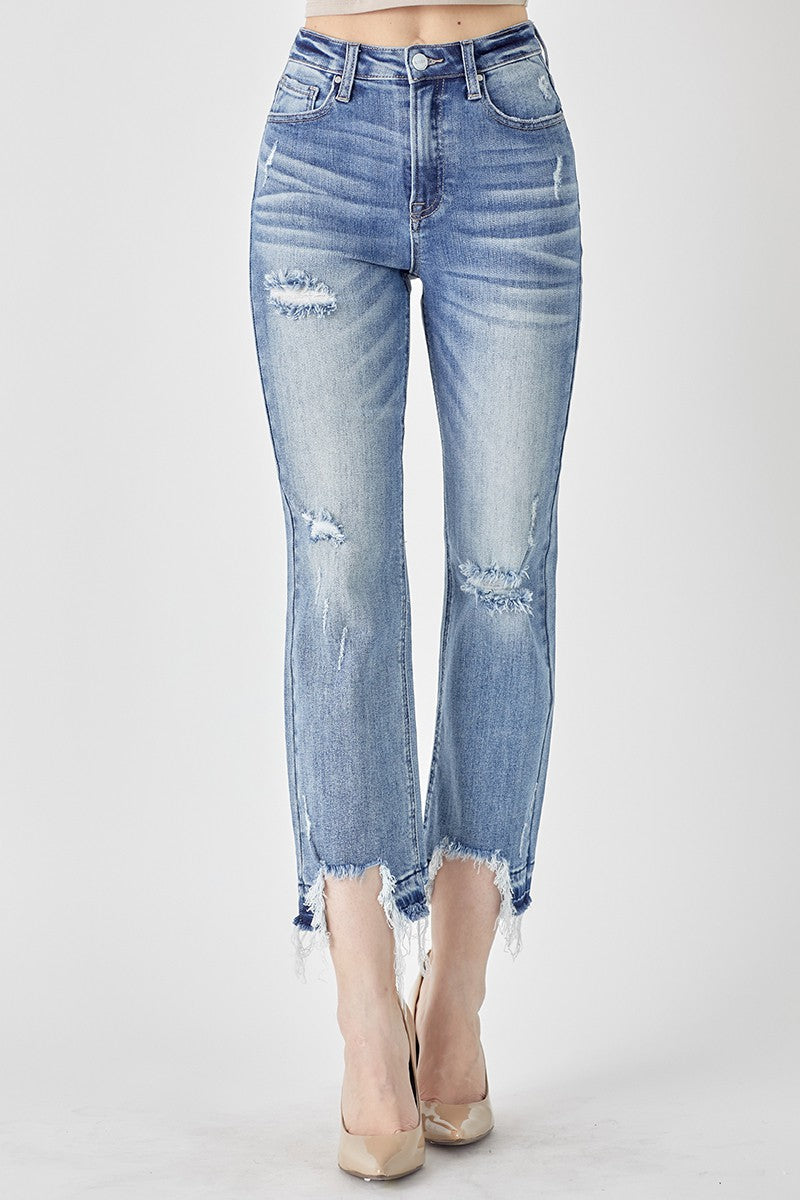 NEW Risen High Rise Crop Straight leg Jeans
