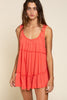POL a-line relaxed fit without seam ruffle and back tie top - Curvy Size -5 Colors