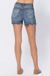 XMAS JULY Judy Blue Paisley Bandana Printed Shorts - Curvy Size