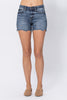 XMAS JULY Judy Blue Paisley Bandana Printed Shorts - Curvy Size
