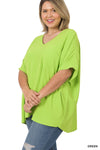 Woven Airflow Dolman Sleeve Top - Curvy Size - 2 Colors