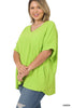 Woven Airflow Dolman Sleeve Top - Curvy Size - 2 Colors