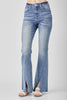 Risen Jeans High Rise Twisted Hem Flare Jeans
