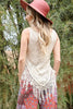 Boho Lightweight Tank Top With Fringe Hem