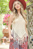 Boho Lightweight Tank Top With Fringe Hem