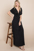 NEW Solid Maxi Dress with Ruched Sleeves - Curvy Size