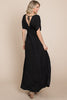 NEW Solid Maxi Dress with Ruched Sleeves - Curvy Size
