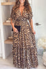 NEW Leopard Print Drawstring Maxi Dress