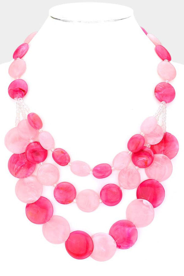 Marble Beads Layered Necklace