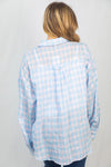 Spring Pastel Plaid Woven Top - Curvy Size