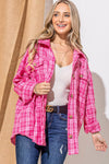 NEW Hot Pink Tweed Shirt Jacket - Curvy Size
