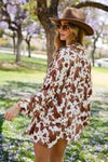 Animal print fringe cardigan