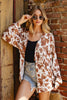Animal print fringe cardigan