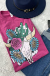Bella Canvas Steerhead, Roses, Cactus Graphic Tee