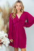 NEW Long Sleeve V Neck Dress With Side Pockets