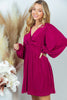NEW Long Sleeve V Neck Dress With Side Pockets
