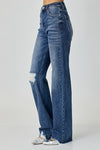Risen Jeans High Rise Long Inseam Straight Jeans