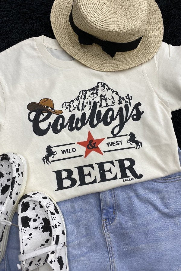 Cowboys Wild Western, Beer, Trendy Graphic Tee