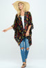 Floral Print Velvet Kimono
