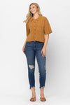 Judy Blue Mid Rise Shark Bite Slim Fit