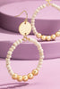 Wood Beaded Circle Drop Earrings -6 Colors