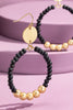 Wood Beaded Circle Drop Earrings -6 Colors