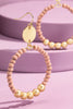 Wood Beaded Circle Drop Earrings -6 Colors