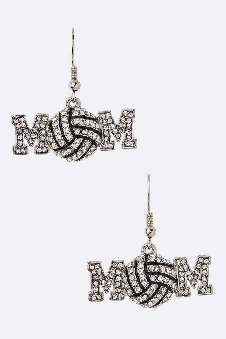 Volleyball Mom Crystal Earrings