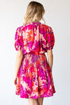 Floral Print Smocked Shoulder Waist Short Dress