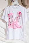 Glitter Western Boot Graphic Tees