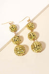 Rhinestone Discoball Layered Drop Earrings -3 Colors