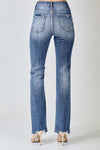 Risen Vintage Washed Long Straight Leg Jeans
