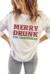 Merry Drunk I'm Christmas Graphic Sweatshirt - Blush & Cactus