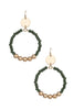 Wood and Metal Bead Round Earring - 2 Colors