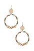 Wood and Metal Bead Round Earring - 2 Colors